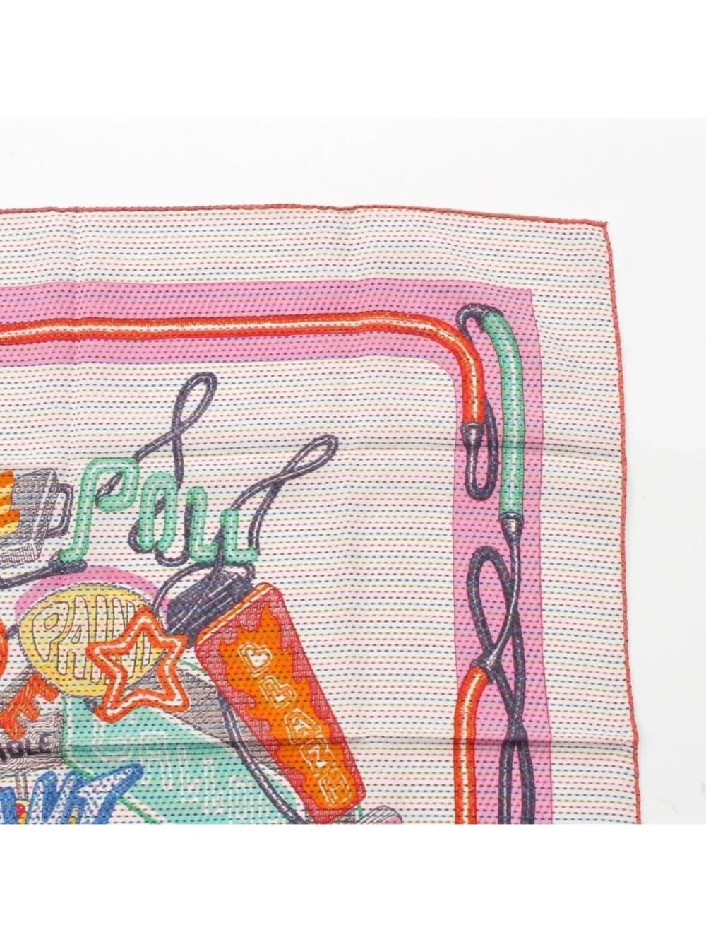 Hermes Carre 70 Cheval Oscope Neon Chevaloscope Pointier Silk Scarf White - Picture 3 of 10
